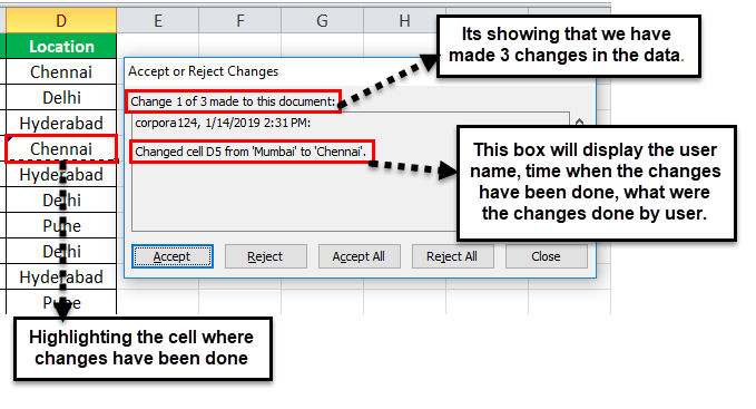 Accept-Reject the Changes step 1-2