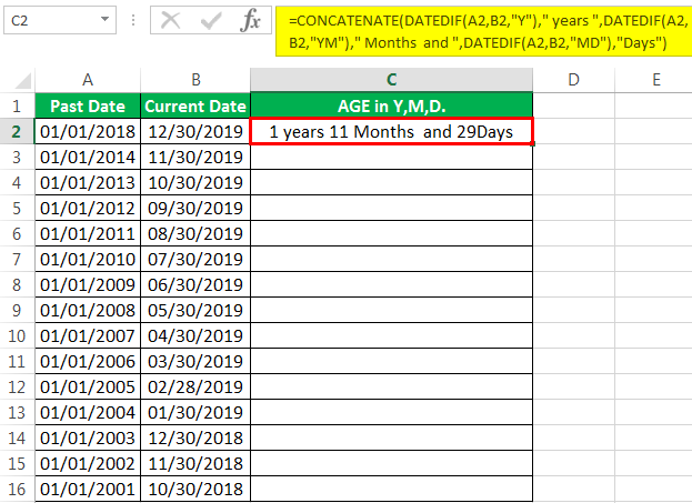 Age Calculator Method 4-1