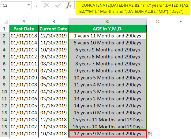 Age Calculator Method 4-2