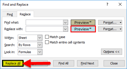 FIND & REPLACE Format step 4