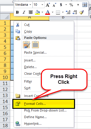 Format by Using Format Cell Option Method 2