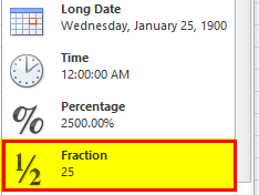 Format fraction Using Hometab Step 5