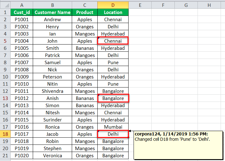 Highlight the Changes step 1-5