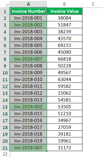 Hightight Duplicate values Example 2-4