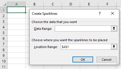 Line Sparkline - dialog box