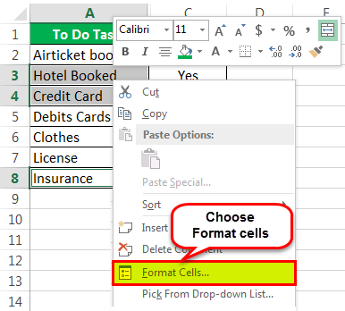 Strikethrough Shortcut Excel Method 1-2