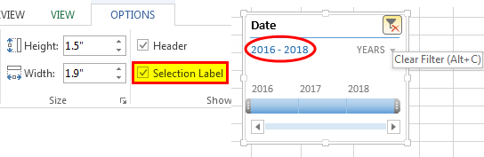 Selection label