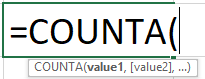 COUNTA Formula