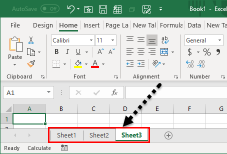 Worksheet tab excel step 1