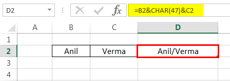 concatenate excel columns Example 4-2