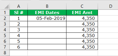 Add Months to Date in Excel Step 1