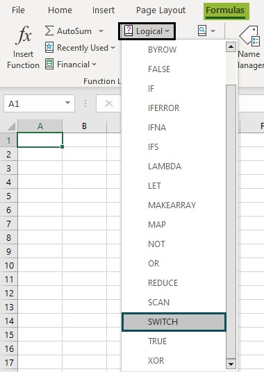 Formulas - Switch function