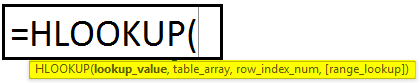 HLOOKUP formula