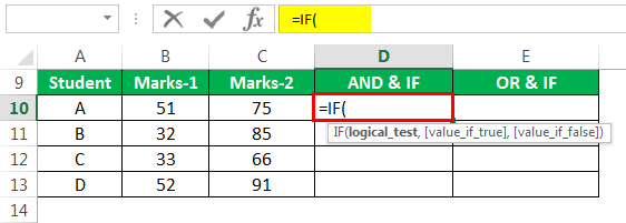 logical Test in excel Example 3-1