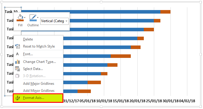 Project timeline Example 1-10