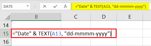 TEXT for dates in Excel example 5