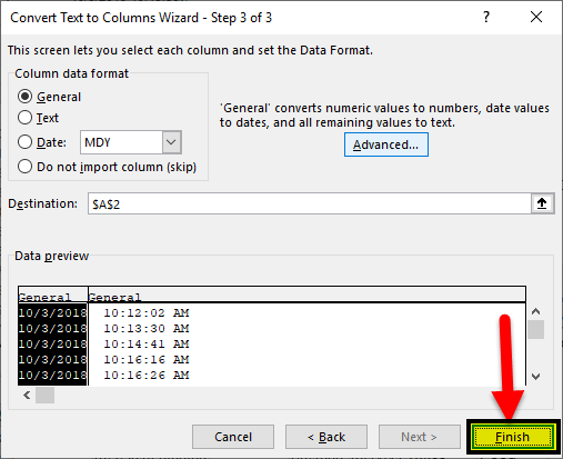 Using Fixed Width Method step 8