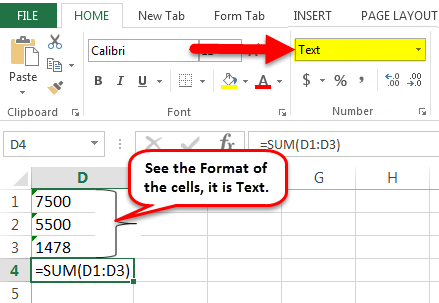 Excel Formual Not Working Example 1-1