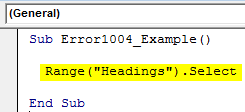 VBA 1004 Error Example 2-1