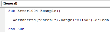 VBA 1004 Error Example 3