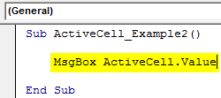 VBA Active Cell Example 2-4