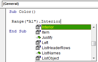 VBA Color Index Example 1-2