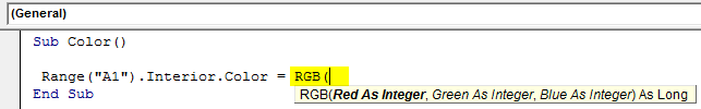 VBA Color Index Example 1-6