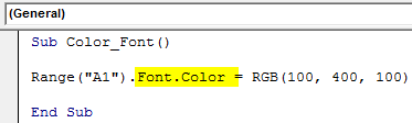 VBA Color index Example 1-9