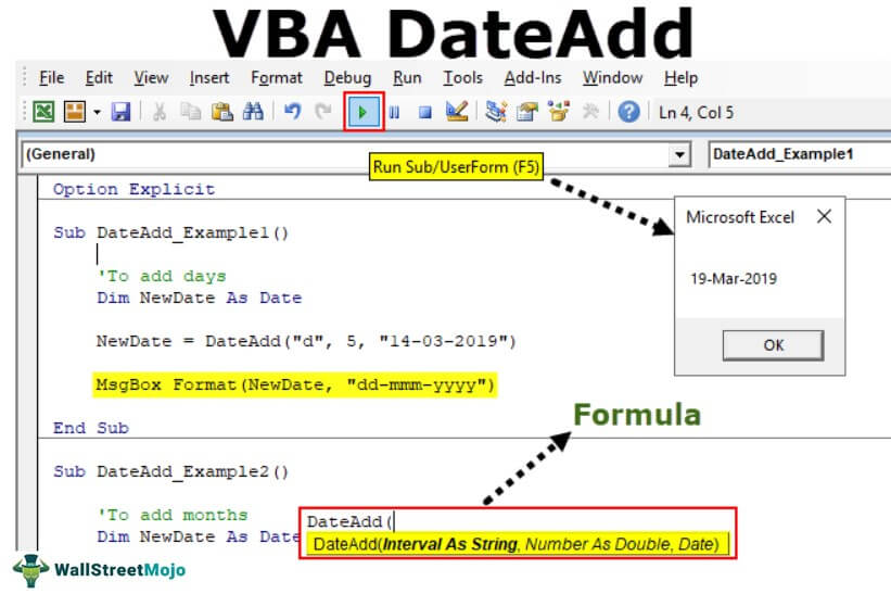 VBA DateAdd Function