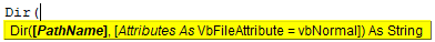 VBA Dir Formula