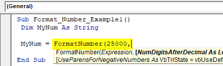 VBA Format Number Example 1-1