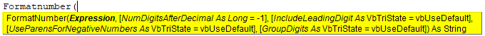 VBA Format Number Formula