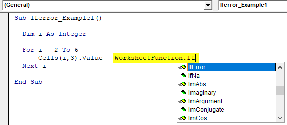 VBA IFERROR Example 2-1