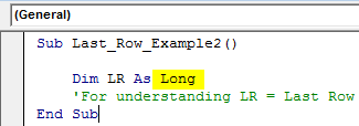 VBA Last Row Method 1