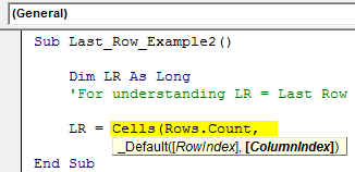 VBA Last Row Method 1-2