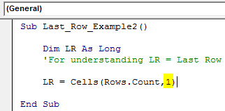 VBA Last Row Method 1-3