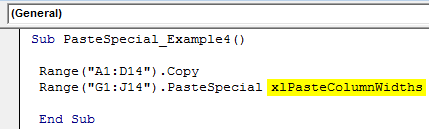 VBA PasteSpecial Example 1-14