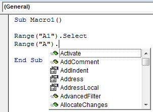 VBA Select cell Example 3