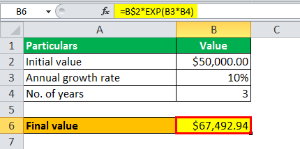 calculate exponential growth example 1.11