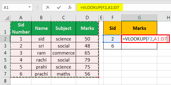 vlookup examples in excel 1-3