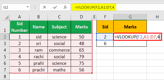 vlookup examples in excel 1-4