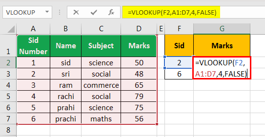 vlookup examples in excel 1-5