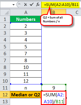 Quartile Formula Example 1.1