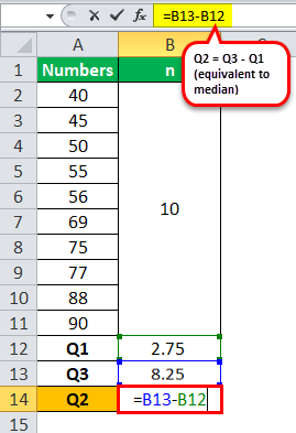 Quartile Formula Example 2.5