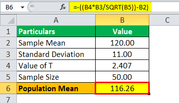 T Distribution Formula Example 3.2