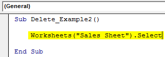 VBA Delete Column Example 2