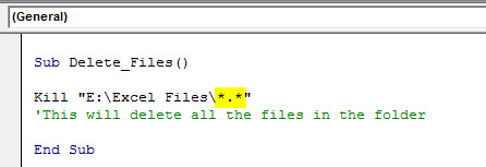 VBA Deletef example 3.1