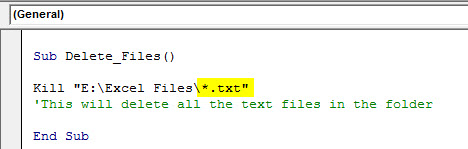 VBA Deletef example 5.1