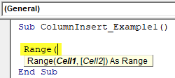 VBA Insert Columns Step 2