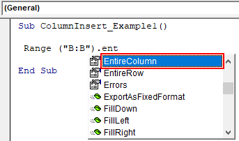 VBA Insert Columns Step 4